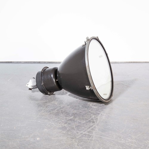 1960's Industrial Black Enamel Pendant Lamps