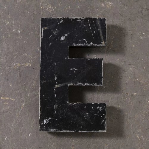 1950'S French Zinc Letters - Letter Black E