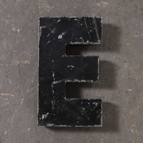 1950's French Zinc Letters - Letter Black E