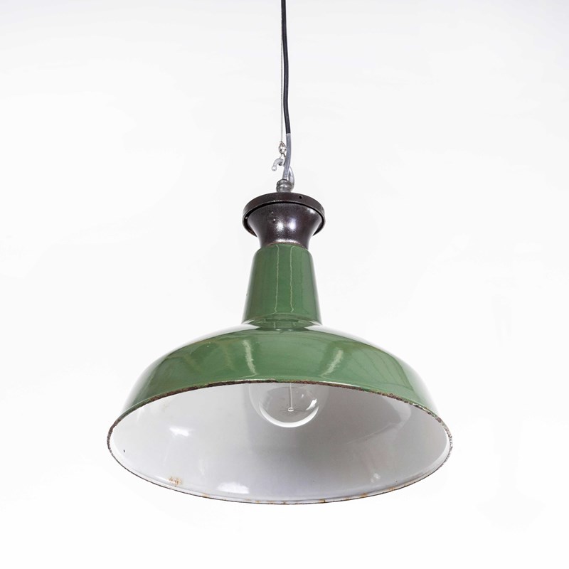 1940'S Real Industrial Enamel Green Single Pendant Lamp - 16 Inch-merchant-found-8504g-main-638363230833969965.jpg