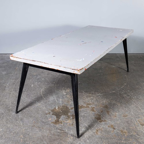  1960’S Original French T55 Tolix Rectangular 2 Metre Dining Table (932.7)