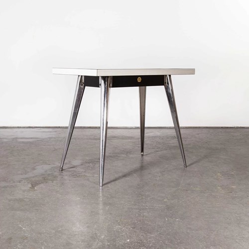  1950'S Original French T55 Tolix Rectangular Cafe - Kitchen - Dining Table - Ch