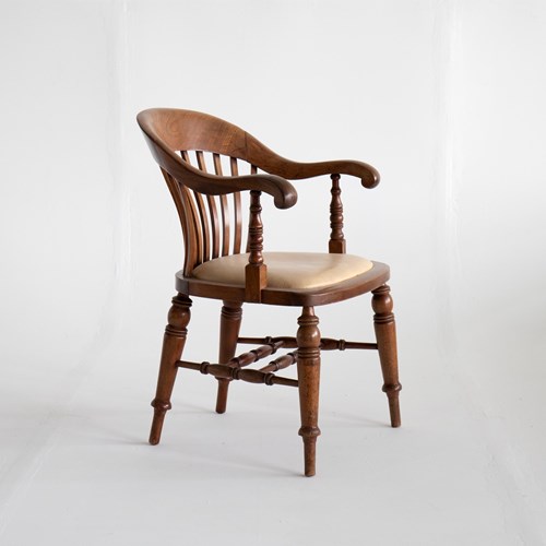 Fruitwood & Leather Desk Chair