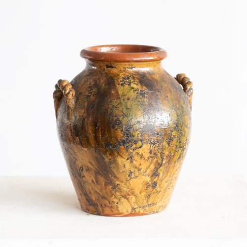Italian Glazed Terracotta Vase