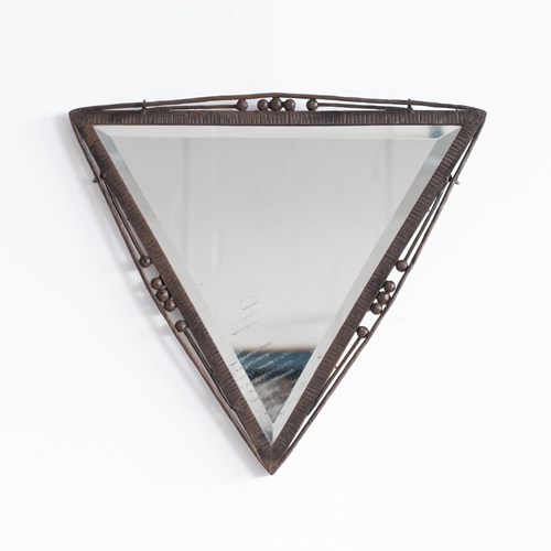 Art Deco Triangular Iron Mirror