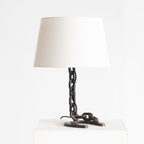 Folk Art Chain Link Table Lamp