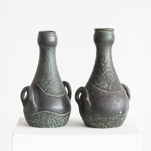 Spanish Faux Bronze Studio Vases