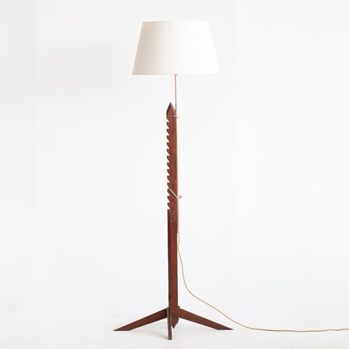 Danish Teak & Copper Floor Lamp