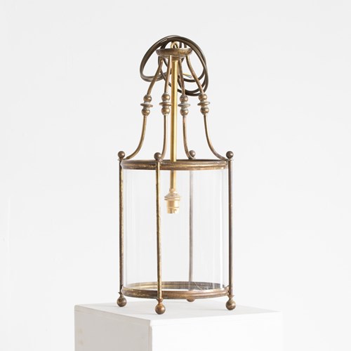 French Gilt Brass Hall Lantern