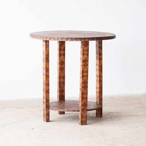 Tiered Pokerwork Occasional Table