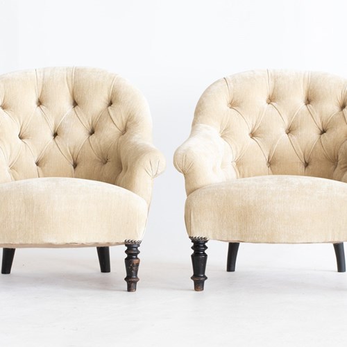 Napoleon III Button Back Armchairs