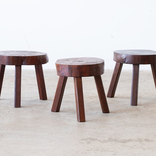 Primitive Elm & Oak Stools