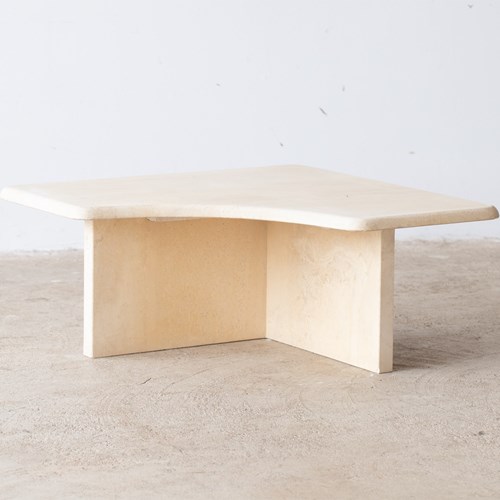 Italian Travertine Side Table