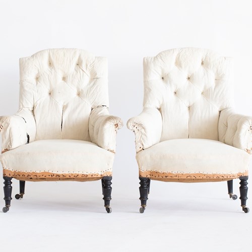 Napoleon III Button Back Armchairs