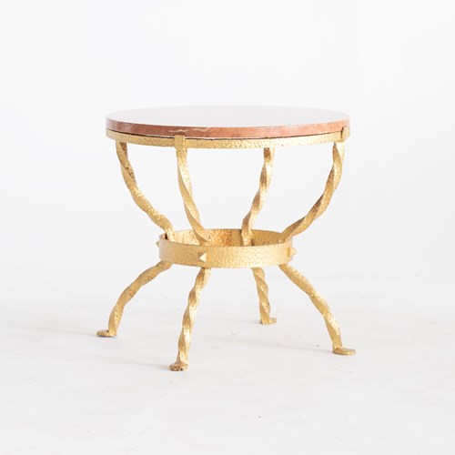 Italian Marble & Gilt Iron Side Table
