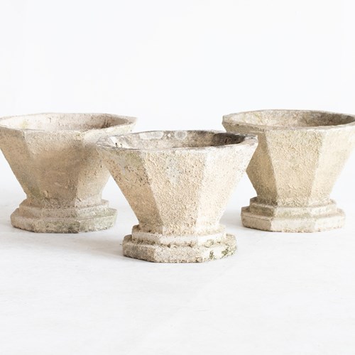 Brutalist Reconstituted Stone Planters