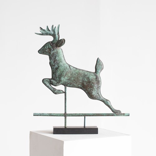 Verdigris Copper Stag Weathervane
