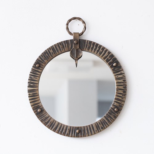 Brutalist Forged Steel Mirror