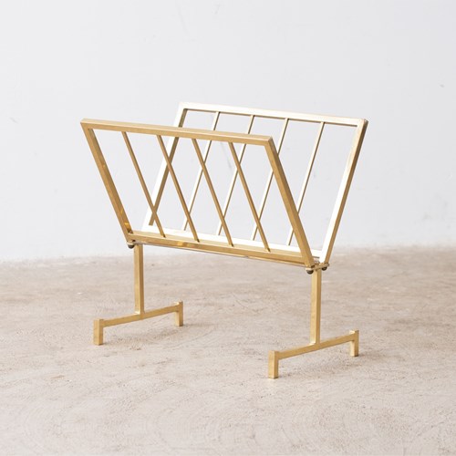 French Gilt Brass Magazine Rack