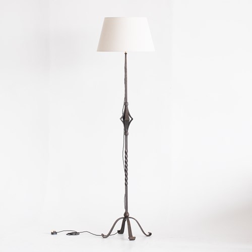 French Forged Iron Floor Lamp