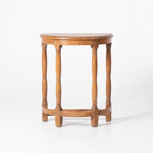 Oak Demi-Lune Console Table