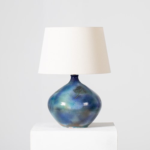 French Glazed Terracotta Table Lamp