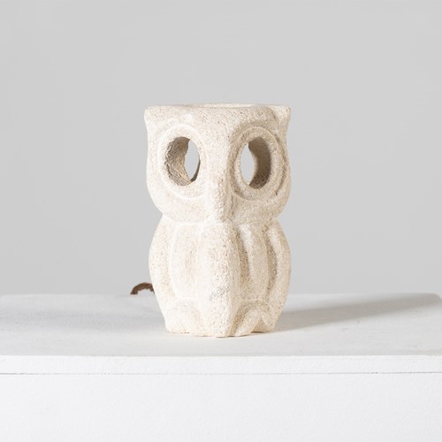 Limestone Owl Table Lamp By Albert Tormos
