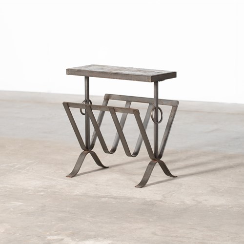 French Slate & Iron Magazine Rack