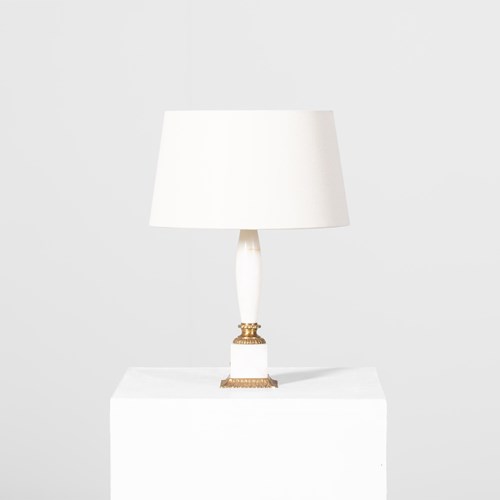 Alabaster & Brass Table Lamp