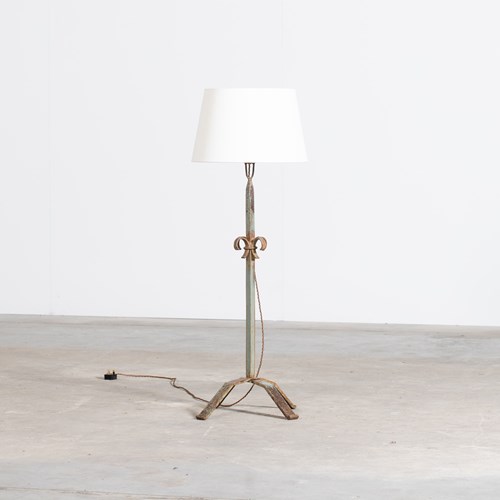 French Painted Iron Floor Lamp