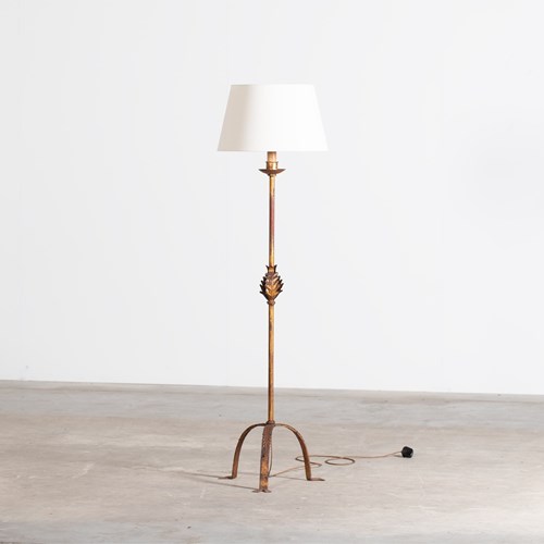Spanish Gilt Iron Floor Lamp