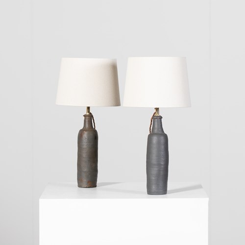 French Stoneware Table Lamps