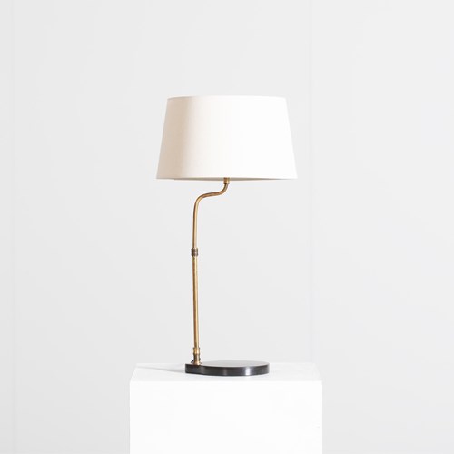 French Brass & Marble Desk Lamp