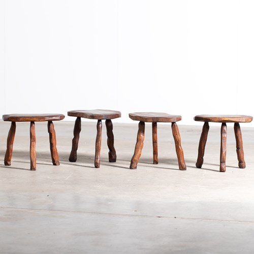 Brutalist Oak Stools