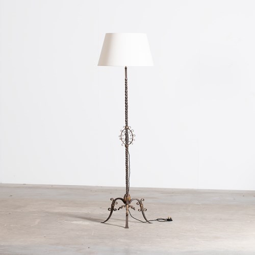 Forged Iron Candlestick Floor Lamp