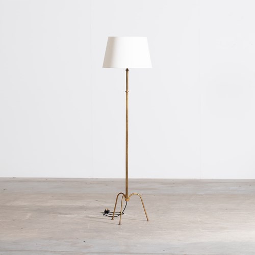 French Gilt Brass Floor Lamp