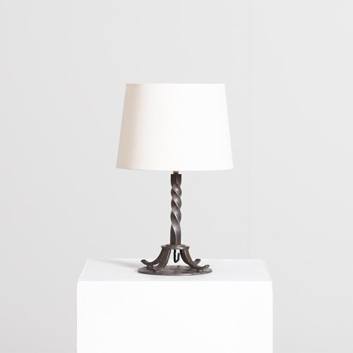 French Forged Iron Table Lamp