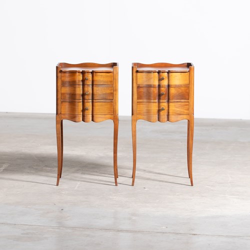 French Walnut Bedside Tables