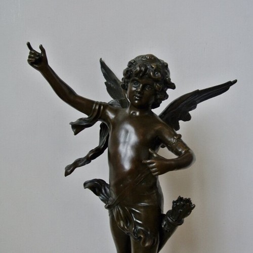 Aug Moreau Bronze "Cupid" Sculpture