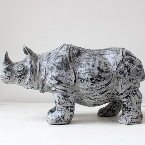 Ceramic Rhino Sculpture