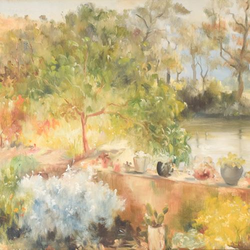 Rafael Sarabia Benitez (Spanish, B. 1908) - Impressionist Summer Garden