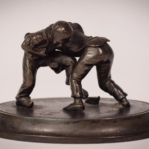 Bronze Of Boys Wrestling