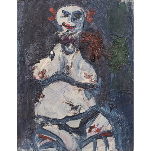 Expressionist Oil Painting Of A Clown