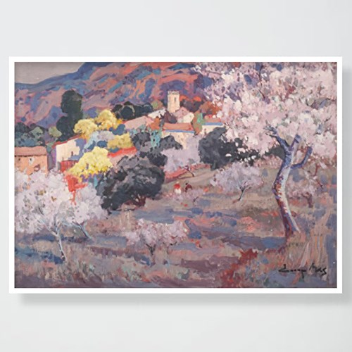 Josep Mas Pou - Almond Blossom - Framed