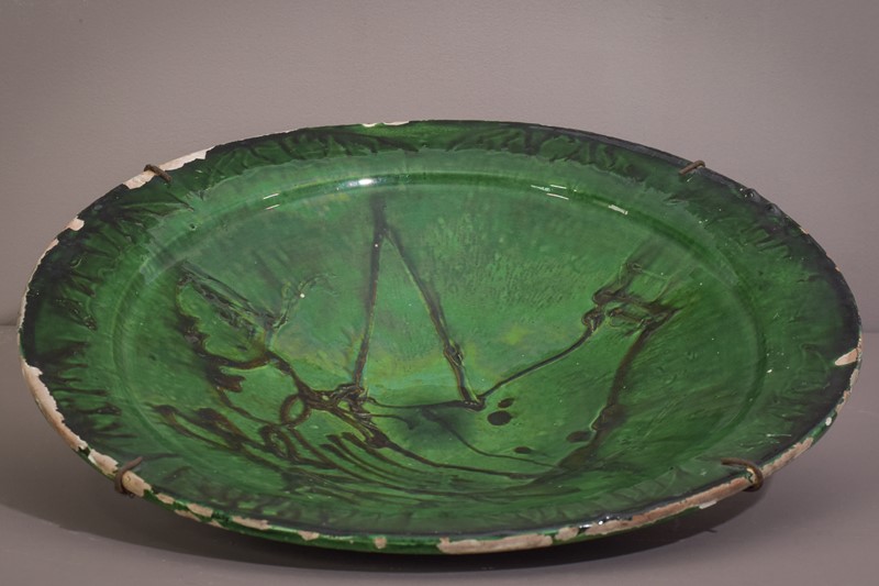 Interesting Early Green Folk Art Plate-modern-decorative-1023-green-plate-1-main-637837277062203565.jpg