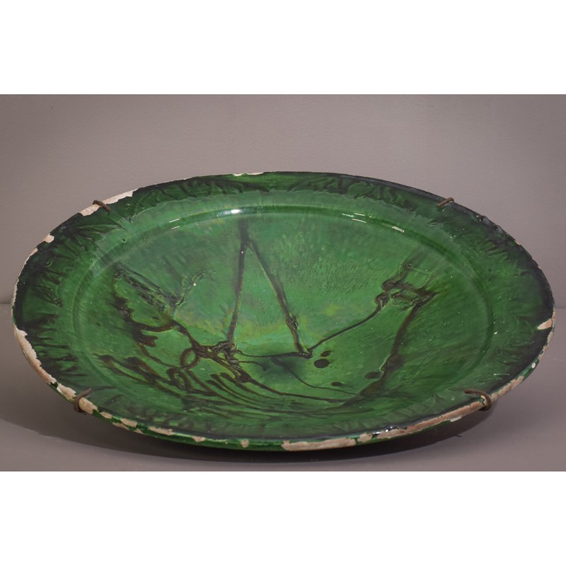 Interesting Early Green Folk Art Plate-modern-decorative-1023-green-plate-1-square-main-637837276998454560.jpg
