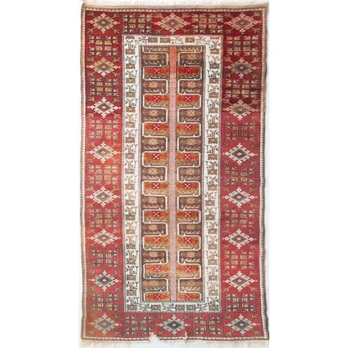 Unusual Hand Woven - Vintage Eastern Rug