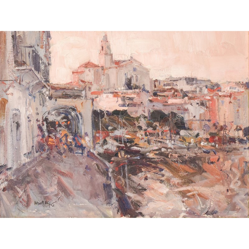 Albert Alis - Post Impressionist Cityscape-modern-decorative-1094-church-cityscape-oil-1-square-main-637686018406371517.jpg