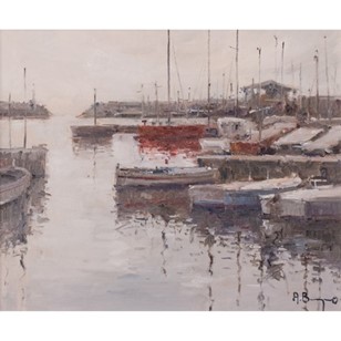 Post Impressionist Harbour With Fis...
