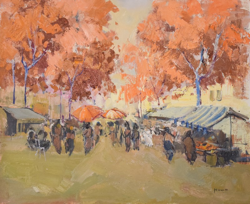 Autumn Market Scene - Oil on Canvas-modern-decorative-1130-oil-market-autumn-day-1-main-637673106555079741.jpg